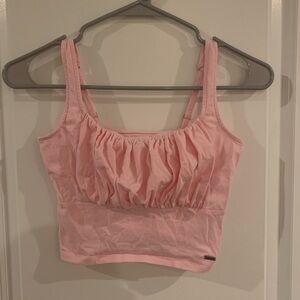Pink Hollister ruffle top